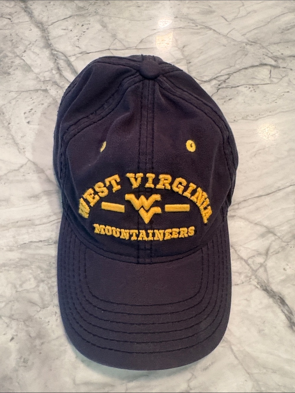 Zephyr West Virginia Mountaineers Navy and Yellow Hat adjustable